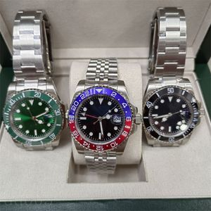 Moda izle yeşil tasarımcı erkekler için saatler kaplama gümüş altın kayış mekanik reloj 41mm iş partisi gmt aaa lüks saat aydınlık SB006 C23