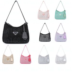 PRbag Luxurys Designer Shoulder Bags Women 2000 crystal Diamante Handbags Metallic Beads Glitter Diamonds Lady Axillary bag Crossbody ladies wallet Purses