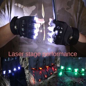 LED Gloves Half finger gloves Men's motorcycle outdoor MTB road bicycle sport fishing LED laser luminous stage gloves 230625