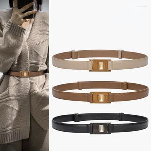 Belts Women's Leather Waist Seal Adjustable Dress Decorative Belt Punch Free Double Buckle Versatile