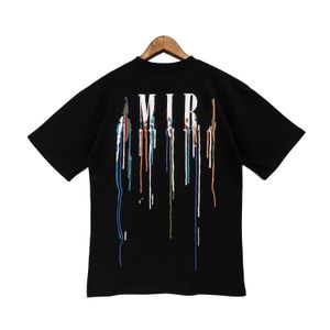 Mens Stylist T Shirts Women Designers Lose Tees Fashion Graphic Print Jersey Mans Black Paint-Drip Core Logo T-Shirt Casual Shirt Luxurys Oversize Clothing S-XL