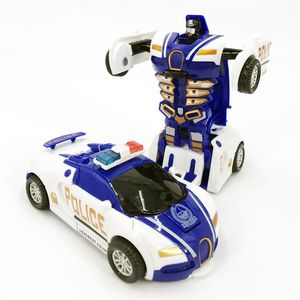 Brinquedos de transformação Robôs One-key Automatic Transform Robot Car Model Toy For Boys Children Plastic Action Figures Deformation Vehicles Car Kid 230625