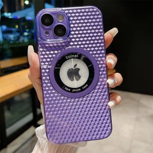 Capa de telefone padrão de favo de mel 3d para iphone 14 promax 12 13 pro max 11 proteção de lente à prova de choque silicone ímã capa