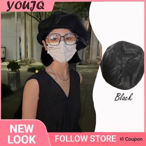 Y2K Summer Big Size Black Beret Hats для женщин Thin Secem