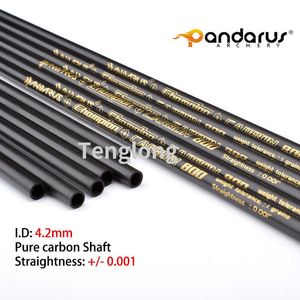 Bow Arrow Pandarus 12pcs ID 4.2mm 스트레이트 니스 +/- .001 화살표 샤프트 30in 척추 350-1200 활 사격 컴파운드/Recurvehkd230626