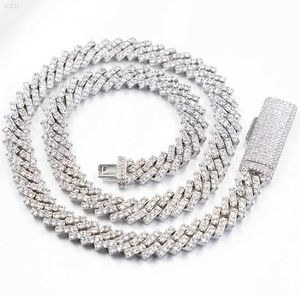 Fashion Design Quality 925 Sterling Sliver Single Row Vvs Moissanite Diamond Cuban Chain Link per Rapper Life