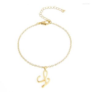 Braccialetti di collegamento 26 pz / lotto Swirl Bracciale lettera alfabeto iniziale Tutti 26 Inglese A-Z Corsivo Nome di lusso Parola Carattere di testo