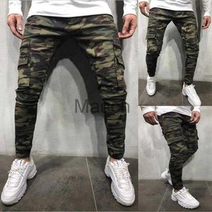 Erkek Jeans Erkek ltipoets Skinny Jeans Avrupa Ve Amerika Kamuflaj İş Giysisi Kot Yeni Stil J230626