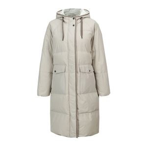 WOMENS Downs Brunello inverno a maniche lunghe Cucinelli Duck White White Down Grey in grigio con cappuccio