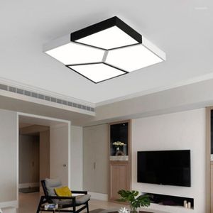 Deckenleuchten, moderne, minimalistische LED-Lampe, kreative geometrische Schwarz/Weiß, dimmbare nordische Schlafzimmer-Dekorationsbeleuchtung