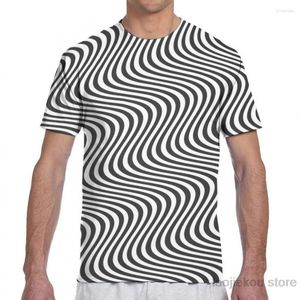 Kvinnors T-skjortor Optisk illusion Svart vit 11416 män t-shirt kvinnor över hela tryck mode flicka skjorta pojke topps tees kort ärm