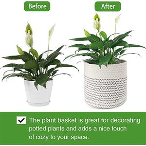 Planters POTS Nordic Garden Plant Pot Woven Flower Basket Home Decoration Flower Pots Linen Plants Container inomhus vardagsrum Dekor 20x20cm