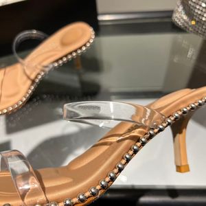 2023 Designer Sandals with Genuine Leather Sole Steel Balls Paired with Women's Dress Shoes Multi Color Beach Slide 35-43