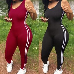 Calças 2021 novos bodysuits feminino macacão listrado apertado macacão leggings calças macacão atlético