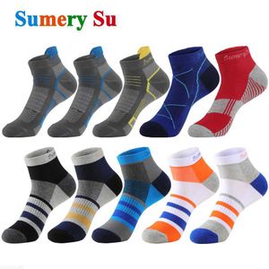 Meias masculinas 5 pares/lote meias esportivas masculinas curtas esporte corrida algodão verão tornozelo casual vermelho azul meias de marca venda imperdível