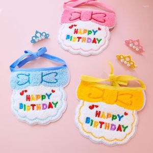 Collari per cani Pet Birthday Embroidery INS Style Cute Sciarpa Collare Collutorio Papillon Corona Accessori per feste per gatti