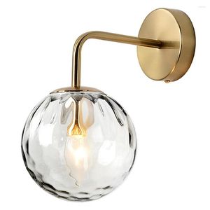 Wall Lamp Light Golden Glass Ball Clear Not Dazzling Night-light With Cable For Bedroom Kitchen Corridor Accessories