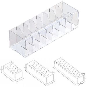 Badrumshyllor 5 8 11 Grid Belt Organizer Akrylförvaringshållare för garderob Display Case Tie Bow Rack Box 230625