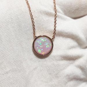 Kedjor Pink Fire Opal Necklace Sterling Silver Teardrop Pendant October Birthstone Jewelry