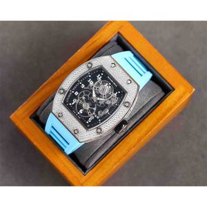 Relógios masculinos Diamond Luxury RM17-01 R i c h a r d Hollow Tourbillon Designer 5TT2 Novo relógio de pulso gelado de alta qualidade 19p