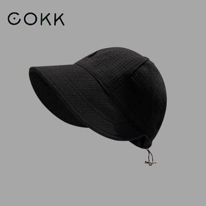 COKK Bucket Hat Feminino Guarda-sol Dobrável Chapéus de Sol para Mulheres Senhoras Chapéu de Pesca Coreano Boné de Pescador Corda Ajustável Gorro Chapéu de Sol