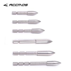 Bow Arrow DIy 70 80 90 100 110 120 Grain Stainless Steel Bullet Point Tip For ID 4.2 mm Arrow Shaft Accessories Archery Bow HuntingHKD230626