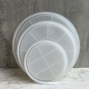Arts and Crafts Round Tray Silicone Moulds Small Medium Large Plaster Drip Home Ornament Making Mold 230625