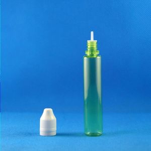 100 pezzi Flacone contagocce in plastica da 30 ml COLORE VERDE Altamente trasparente Con tappi a doppia prova Sicurezza bambini Ladro Sicuro capezzoli lunghi Courp