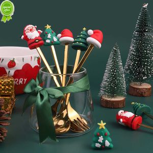 Neue 2 teile/satz Weihnachten Löffel Gabel Geschirr Set mit Box Santa Hut Weihnachten Baum Besteck Löffel Gabel für Weihnachten Party dekoration Geschenk