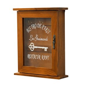 Hooks Rails Vintage Wood Key Storage Box Holder With Hanging Cabinet Organizer Desktop Porch Wall Home Decor 230625