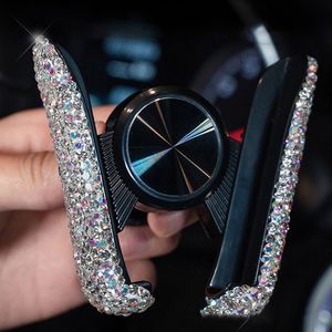 Universal Beautiful Bling Glitter Car Mount Automatic Gravity Mobile Stand Phone Holder per le donne