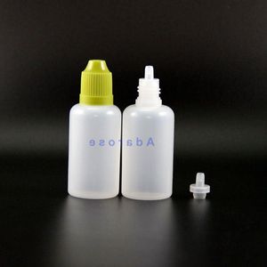 30 ML 100 Pcs Frascos conta-gotas de plástico LDPE PE de alta qualidade com tampas e pontas à prova de crianças Vapor Squeeze frasco mamilo curto Eduxs