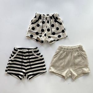 Shorts Spring Dot Print Baby Girl Shorts Kids Summer Casual Pants Children's Clothes Boys Striped Shorts Baby Short Pants 230625