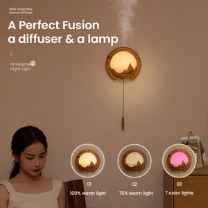 Other Home Garden 150ML Parete Olio Essenziale Diffusore Profumo Macchina Aroma Diffusore Lampada da notte a LED el Lobby Home Fragrance Umidificatore 230625