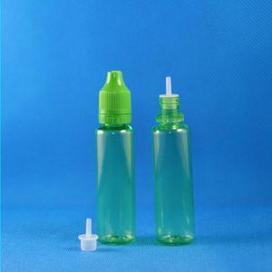 100 Takım/grup 25ml UNICORN GREEN Plastik Damlalıklı Şişeler Çocuklara Dayanıklı Kurcalamaya Dayanıklı Uzun İnce Uç e Sıvı Buhar Suyu e-Sıvı 25 ml Woxw