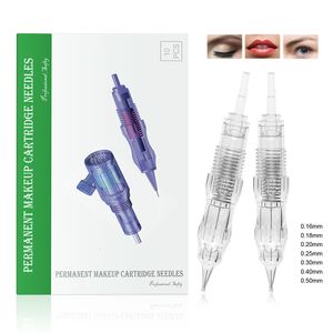 10st Permanent Makeup Machine Tattoo Needles Eyebrow Lips Catron Needles 1RL2R3RL579RL för Permanet Makeup Machine Pen 230626