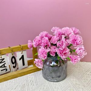 Decorative Flowers Artificial Flower Silks Carnations Fake Bouquet Home Garden Bridal Wedding Holding Party Table DIY Festival Outoor