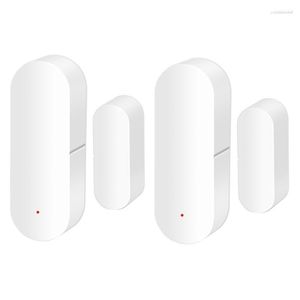 Smart Home Sensor Tuya Wifi Door Magnetic Detector Real Time Monitoring Open The Window For Ventilation Voiceview 2 Set