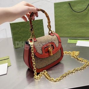 디자이너 가방 미니 대나무 손 가방 여성 Crossbody 가방 다이아몬드 클래식 편지 어깨 핸드백 금속 하드웨어 체인 대나무 버클 플랩 핸드폰 주머니