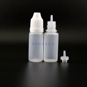 10 ml 100 st/mycket högkvalitativ plastdropparflaskor med barnsäkra mössor och spetsar Säker ångpressbar flaska Long Nipple Oscjo