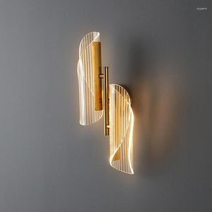 Wall Lamps Nordic Gold Acrylic LED Lamp Bedroom Bedside Aisle Living Room Study Sconce Lights