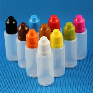 100 Takım 20ml (1 oz) Plastik Damlalıklı Şişeler ÇOCUK Korumalı Kapaklar İpuçları LDPE E Buhar Çiğ Sıvı 20 ml Hnbaw