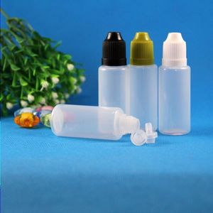 100 PCS 20 mL（2/3オンス）プラスチックドロッパーボトル子どものプルーフキャップのヒントe蒸気cig液体uvrkb用LDPE