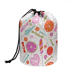 Kosmetiska väskor Coloranimal Fruit Candy Printing Ladies Girls Travel Bag Lazy With DrawString Portable Makeup Accessories