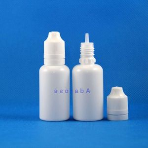 100 peças 30 ML LDPE BRANCO Cor Garrafa de plástico com dupla prova de adulteração tampas de segurança infantil e mamilos para e Cig Iwvit