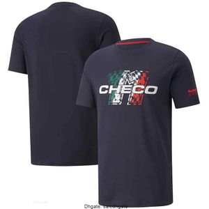 RedBulls T-shirt da uomo F1 Formula One Racing 2023 Team T-shirt a maniche corte Champion Style Blu navy Red Spot Top Abbigliamento T-shirt estiva da uomo