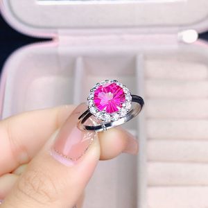Anel de casamento meninas cristal rosa zircão diamante platina banhado a ouro branco anel festa jóias presente de aniversário ajustável