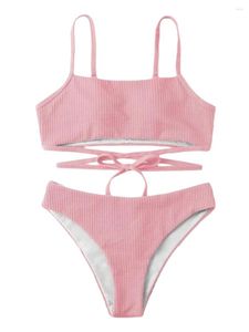 Costumi da bagno da donna Costume da bagno donna S 2 pezzi Bikini con incrocio solido Imbottitura Due costumi da bagno