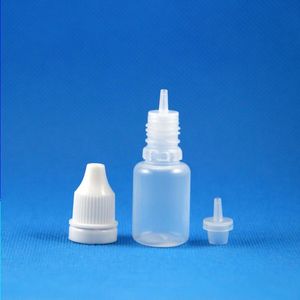 100 set 10ml Bottiglie contagocce in plastica Tappo antimanomissione Ugello punta ago lungo e sottile Per e Liquid Drop Vapor e-Liquide 10 ml Lgsji