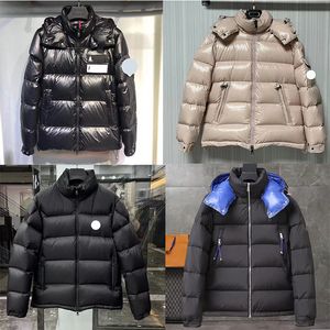 Designerskie mężczyźni parkas haftowana odznaka stojąca stojąca szyja puffer z kapturem para zagęszczona ciepła luźna zimowa kamizelka kurtki rozmiar 1/2/3/4/5